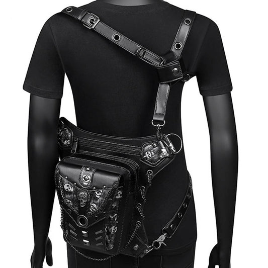 RETRO SKULL STEAMPUNK LEG BAG WALLET_CWAB0647