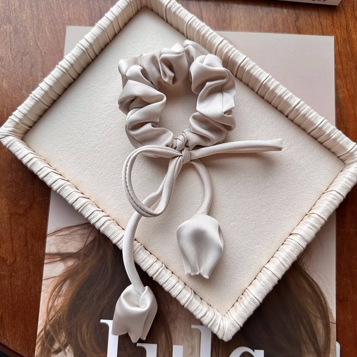 SIMPLE FLOWER BUD BOW HAIR ROPE_CWAHA1100