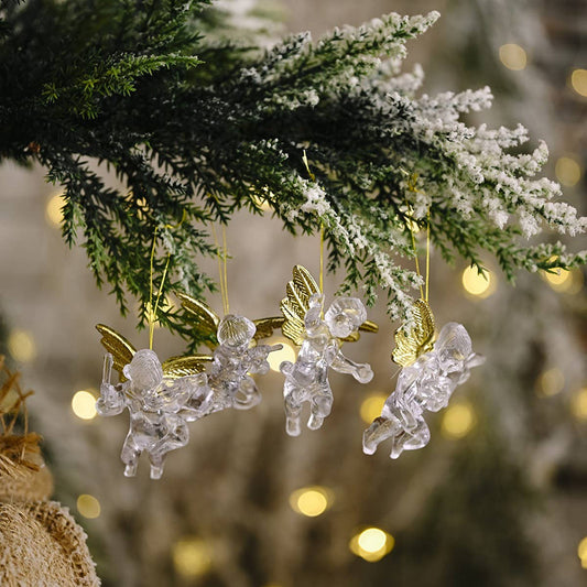 CWMM10182_CLEAR ANGEL HANGING ORNAMENTS FOR CHRISTMAS TREE
