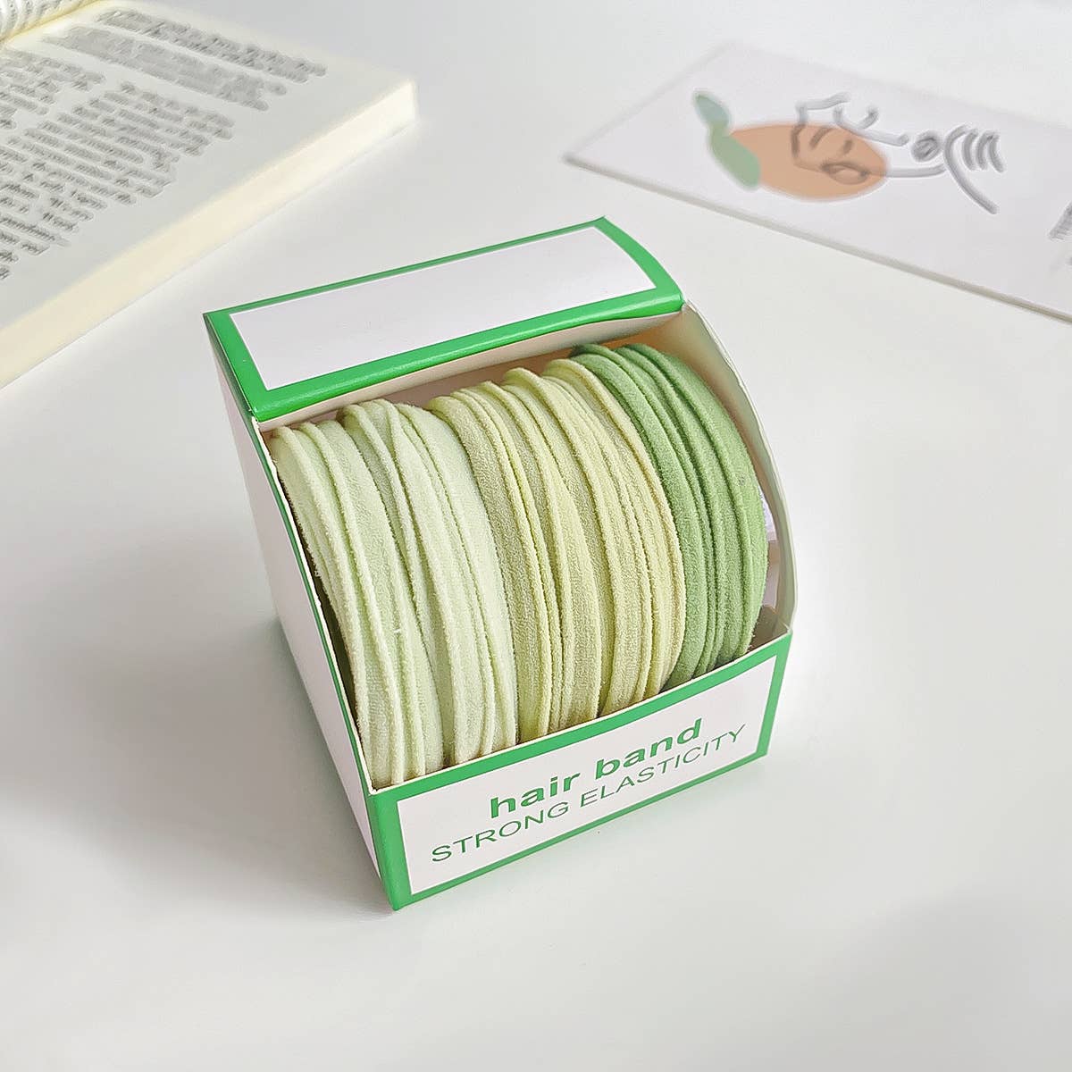 Five high-elasticity thick candy-color hair ties