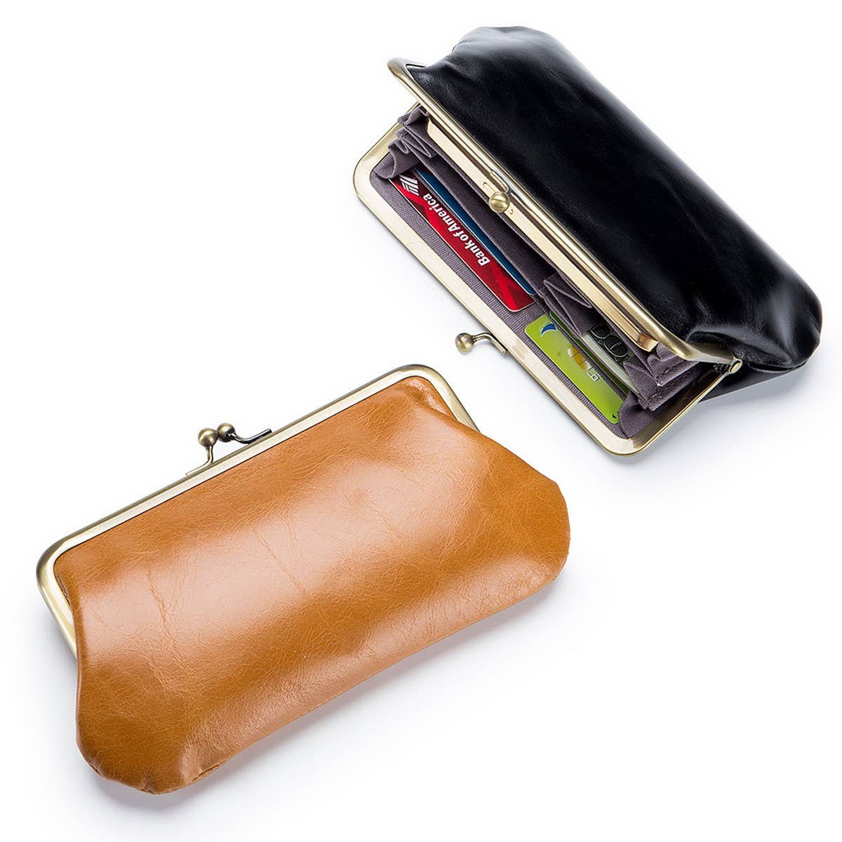 LARGE CAPACITY VINTAGE CLIP BAG LONG LEATHER WALLET_CWAB3746