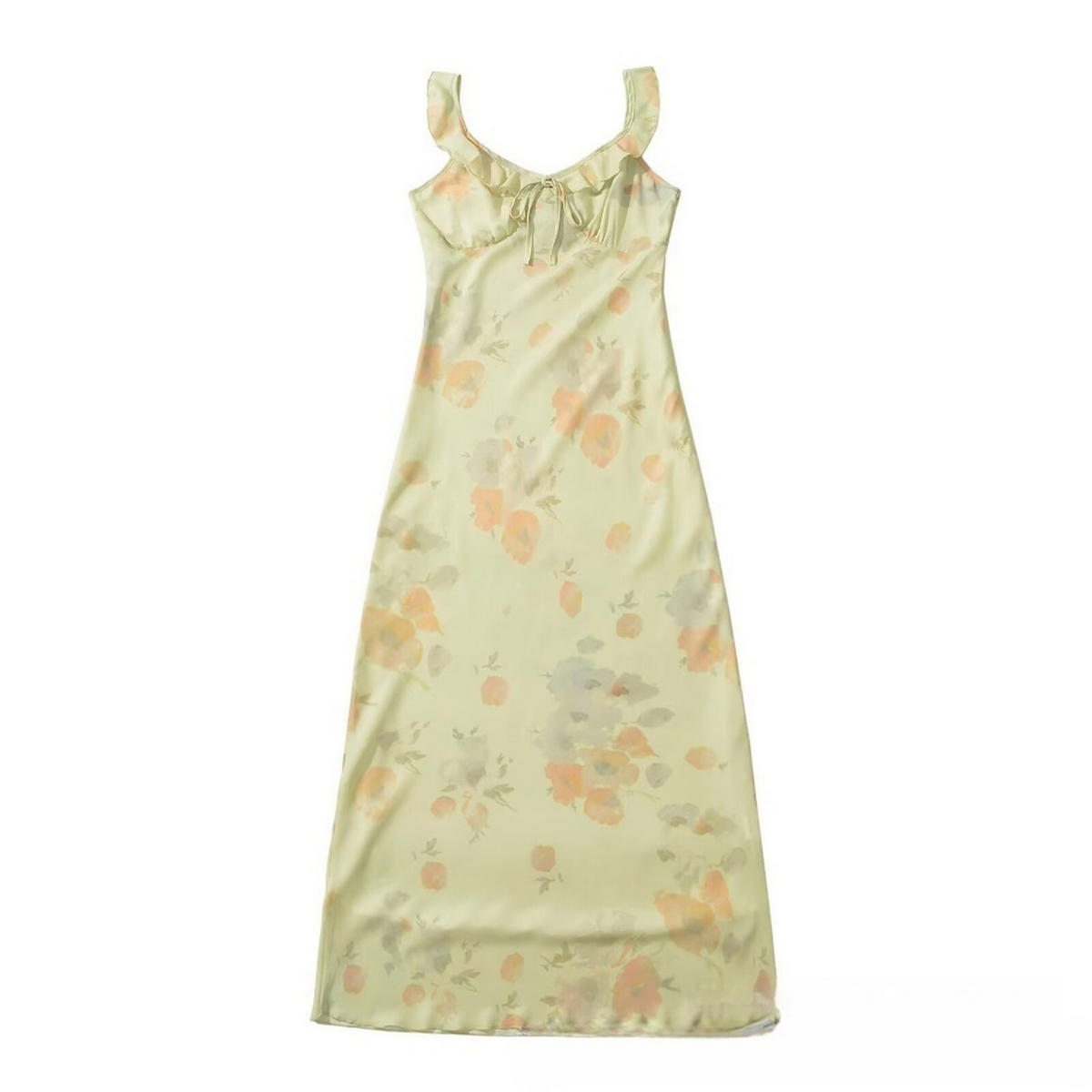 Elegant V-Neck Ruffle Sleeve Dress - French Style