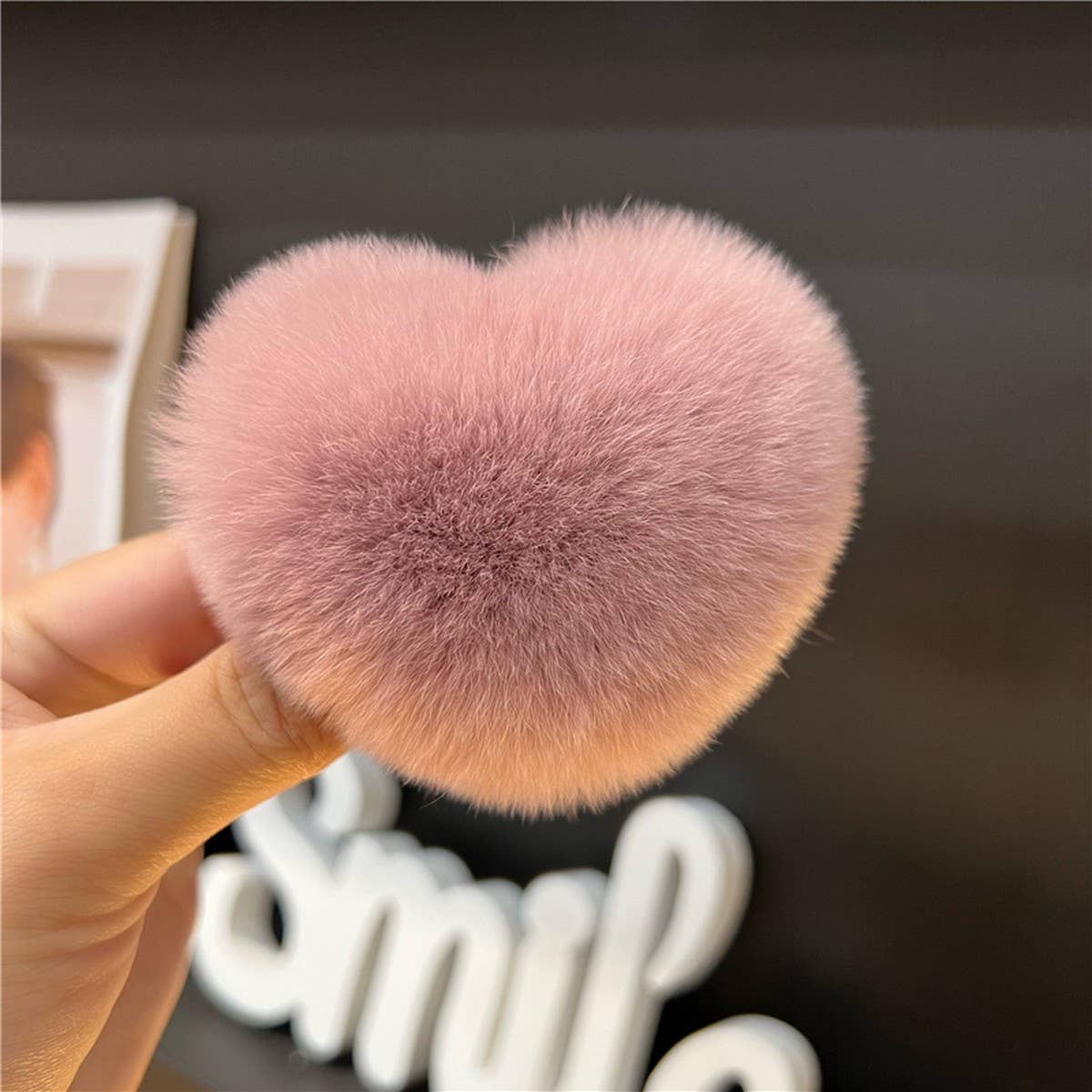 Cute Rex Rabbit Heart Hair Clip - Fluffy BB Pin