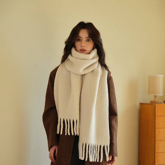 Alpaca Wool Blend Scarf ??5% Wool Soft Winter Wrap_CWASC2316