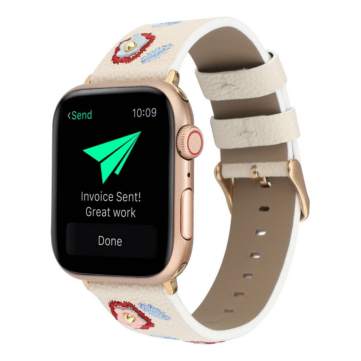 APPLE WATCH9-1 EMBROIDERED LEATHER STRAP_CWASC1540