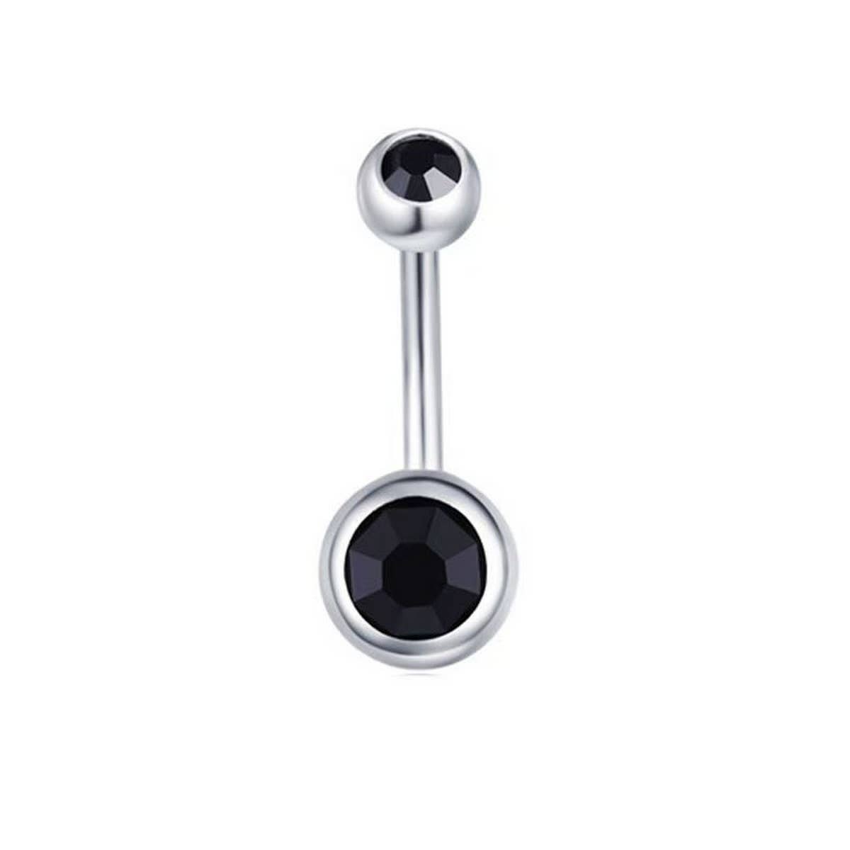 Double Gem Belly Button Ring ? Stainless Steel