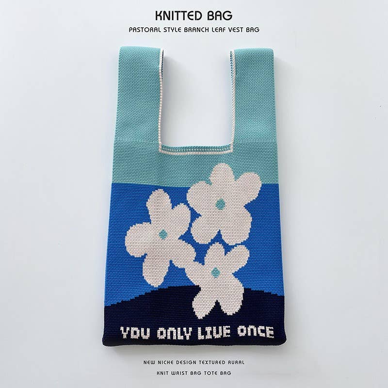 Flower series versatile knitted bag