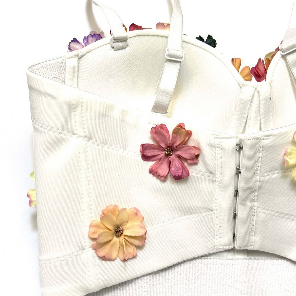 HIGH-END SWEET FLOWER HERRINGBONE BRA