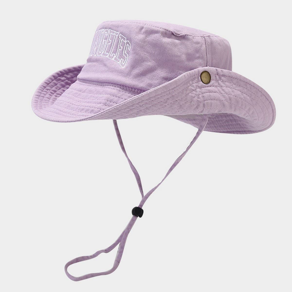 Embroidered Cotton Cowboy Sun Hat with Chin Strap_CWAH3823