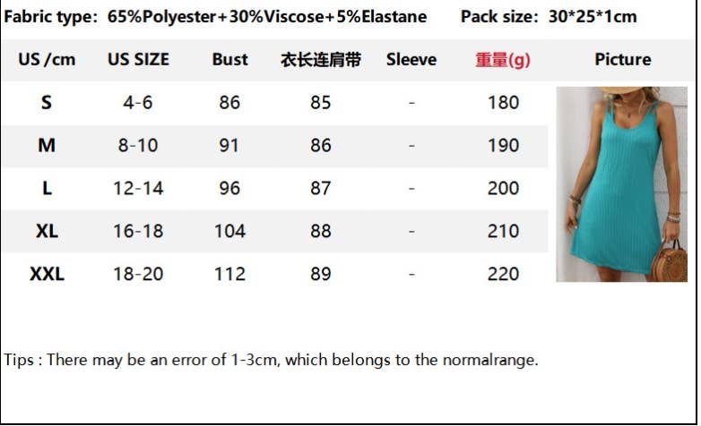 CWDSD7276_SOLID COLOR ROUND NECK SUSPENDER SLEEVELESS DRESS