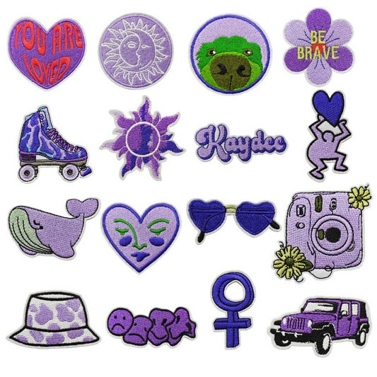 NEW PURPLE SERIES EMBROIDERED CLOTH PATCHES