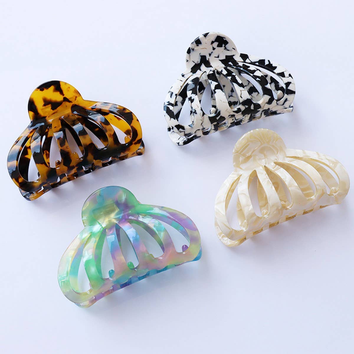 Pumpkin Hair Claw, 8.8cm Large Retro French Clip_CWAHA2610