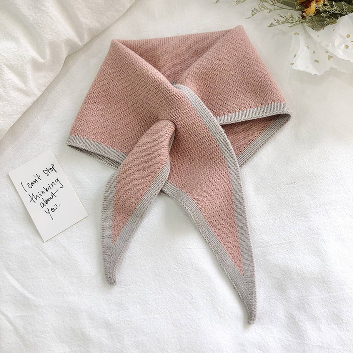 Knit Triangle Scarf for Women?™s Winter Neck Wrap