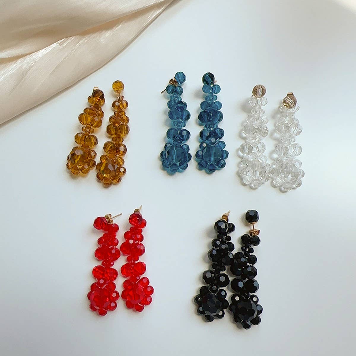 LIGHT LUXURY CRYSTAL FLOWER VERSATILE EARRINGS