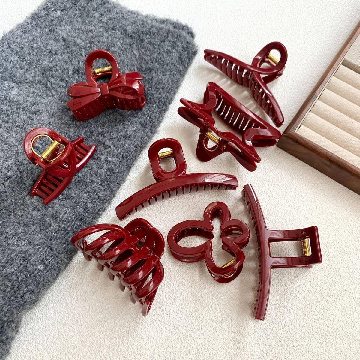 CWAHA4448_NEW RED ELEGANT AND HIGH-END HAIRPIN