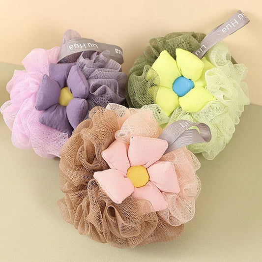 BATH POUF SOFT LARGE SUNFLOWER BATH BALL_CWMM3356
