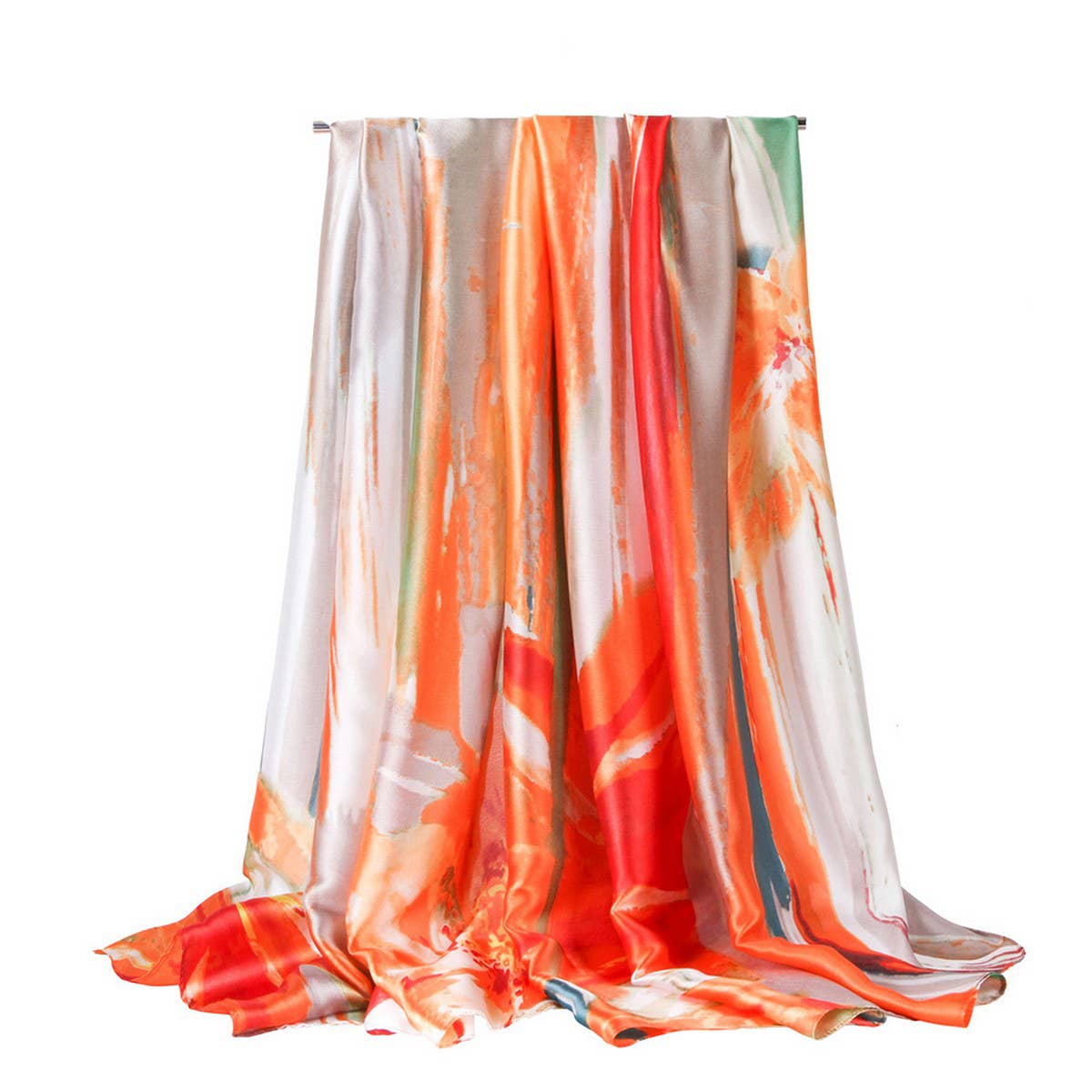 Lily Print Silk Scarf - Graffiti Style for Women