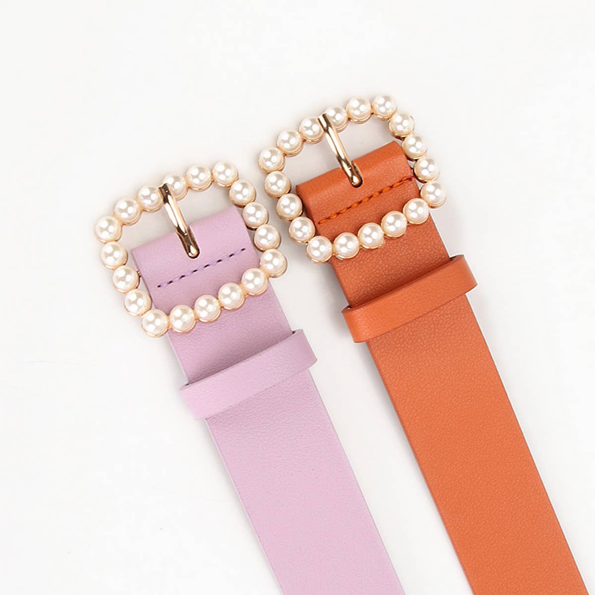 CWABE0945_SWEET PEARL SQUARE BUCKLE BELT