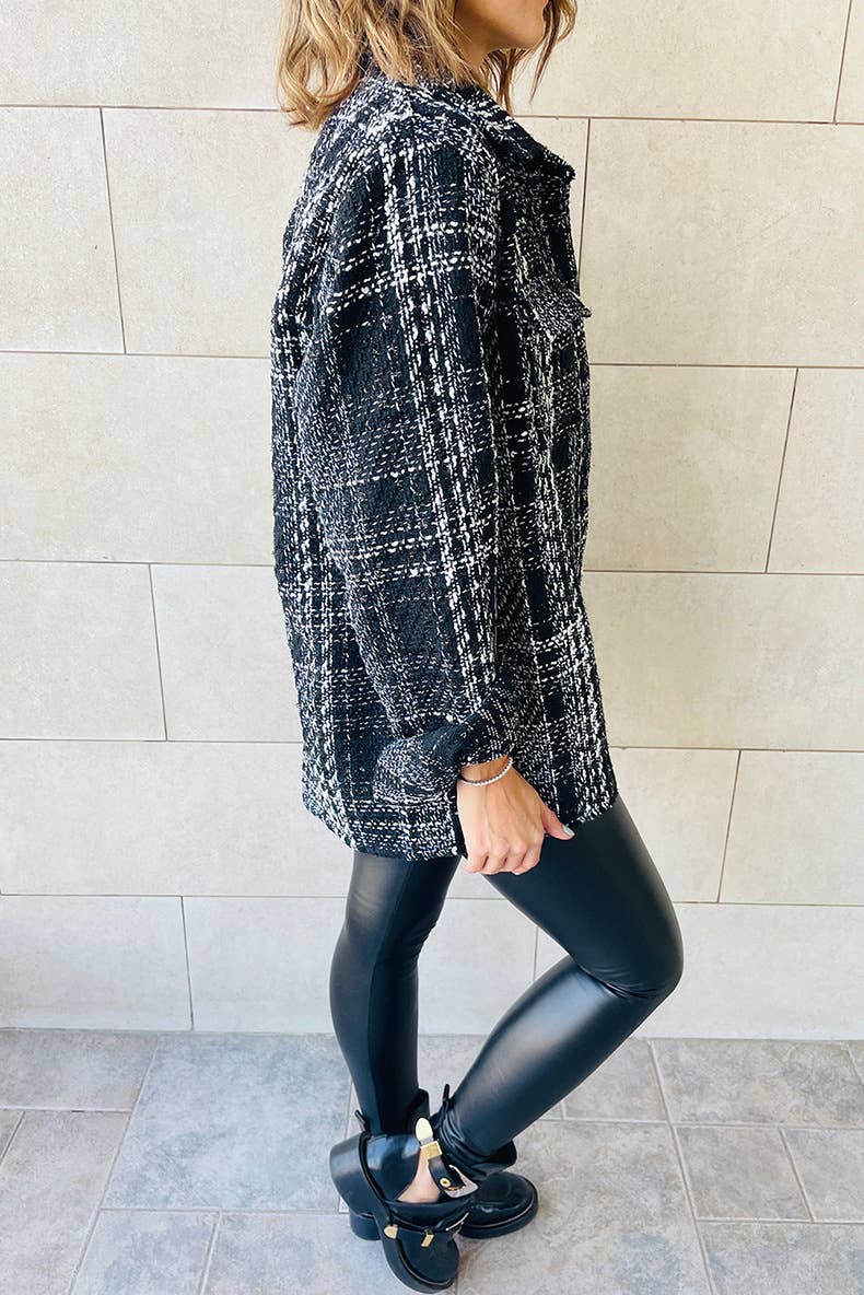 Lapel loose single-breasted long-sleeved jacket