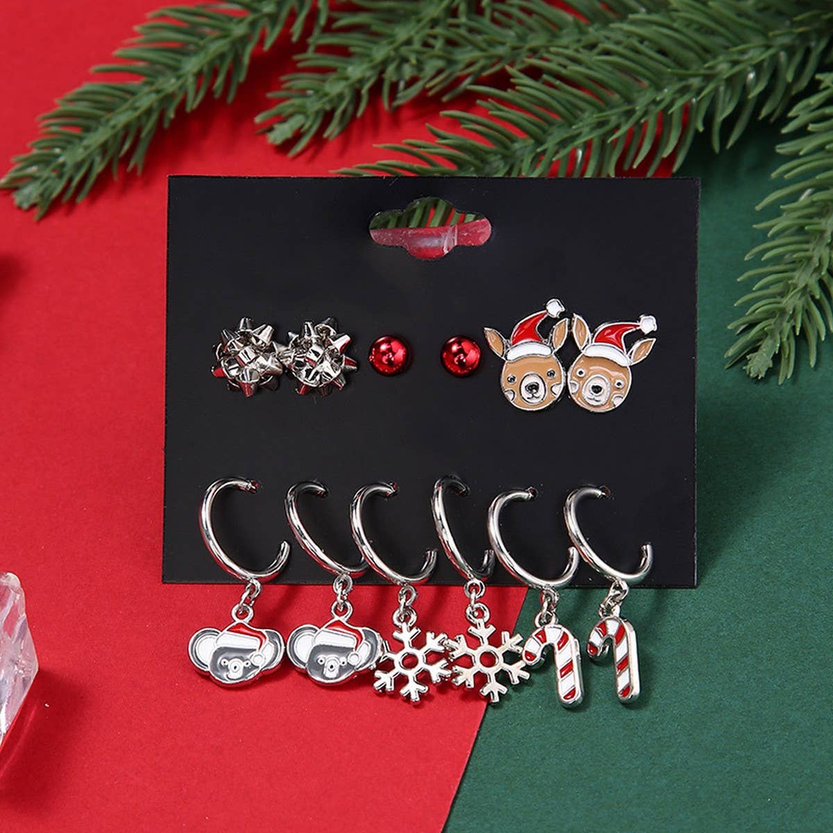 CHRISTMAS EARRING COMBINATION CARTOON EARRING SET
