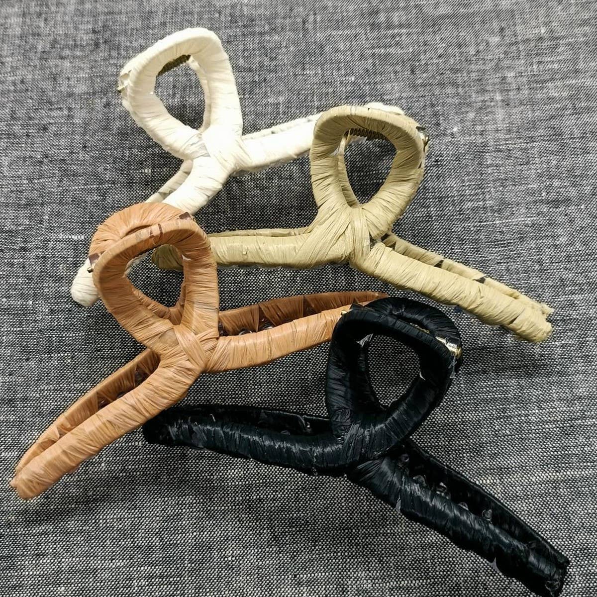 Boho Natural Japanese Fiber Paper Hair Claw_CWAHA6377