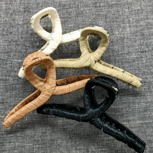 Boho Natural Japanese Fiber Paper Hair Claw_CWAHA6377