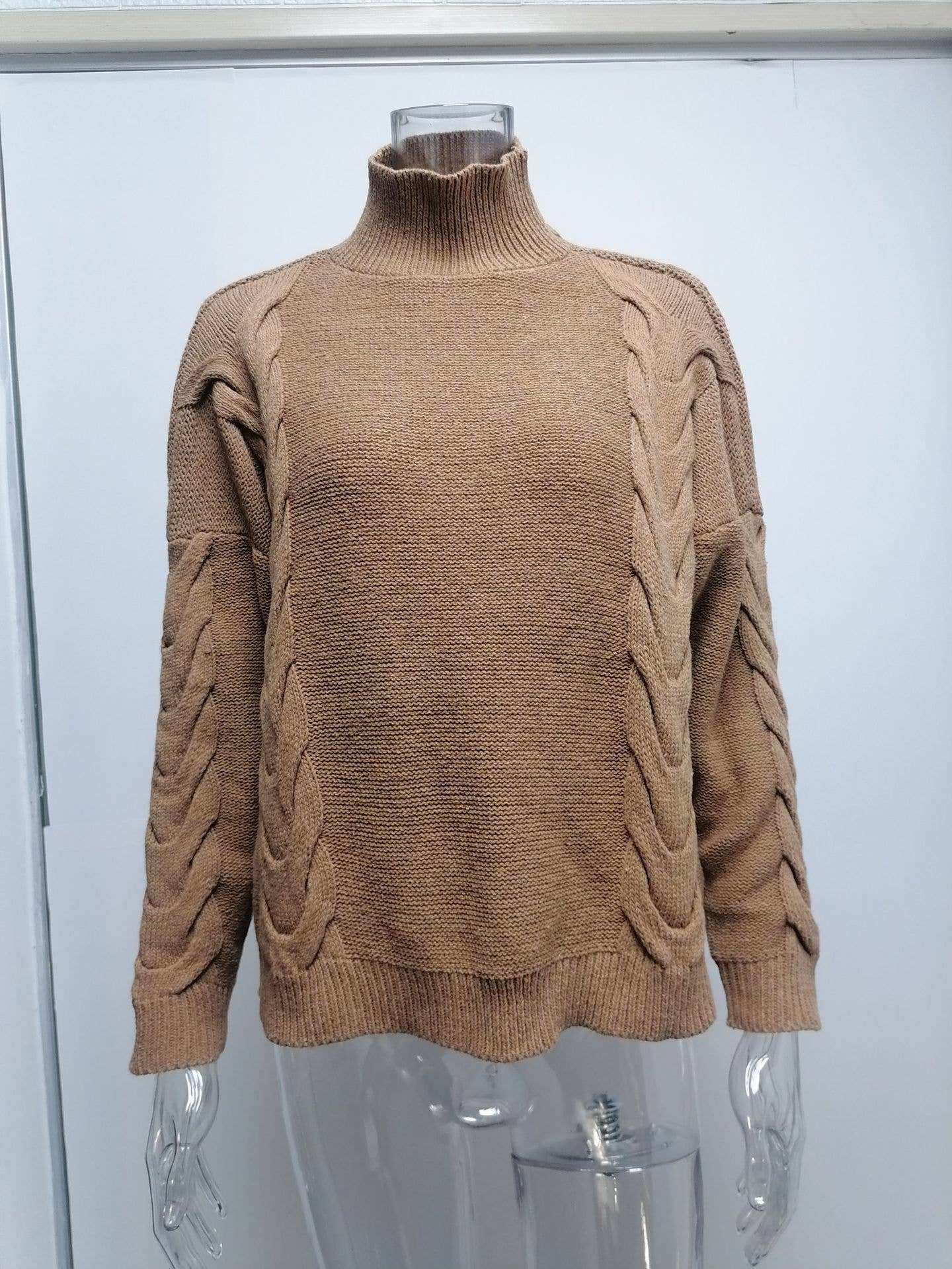 SOLID COLOR TURTLENECK LONG-SLEEVED SWEATER
