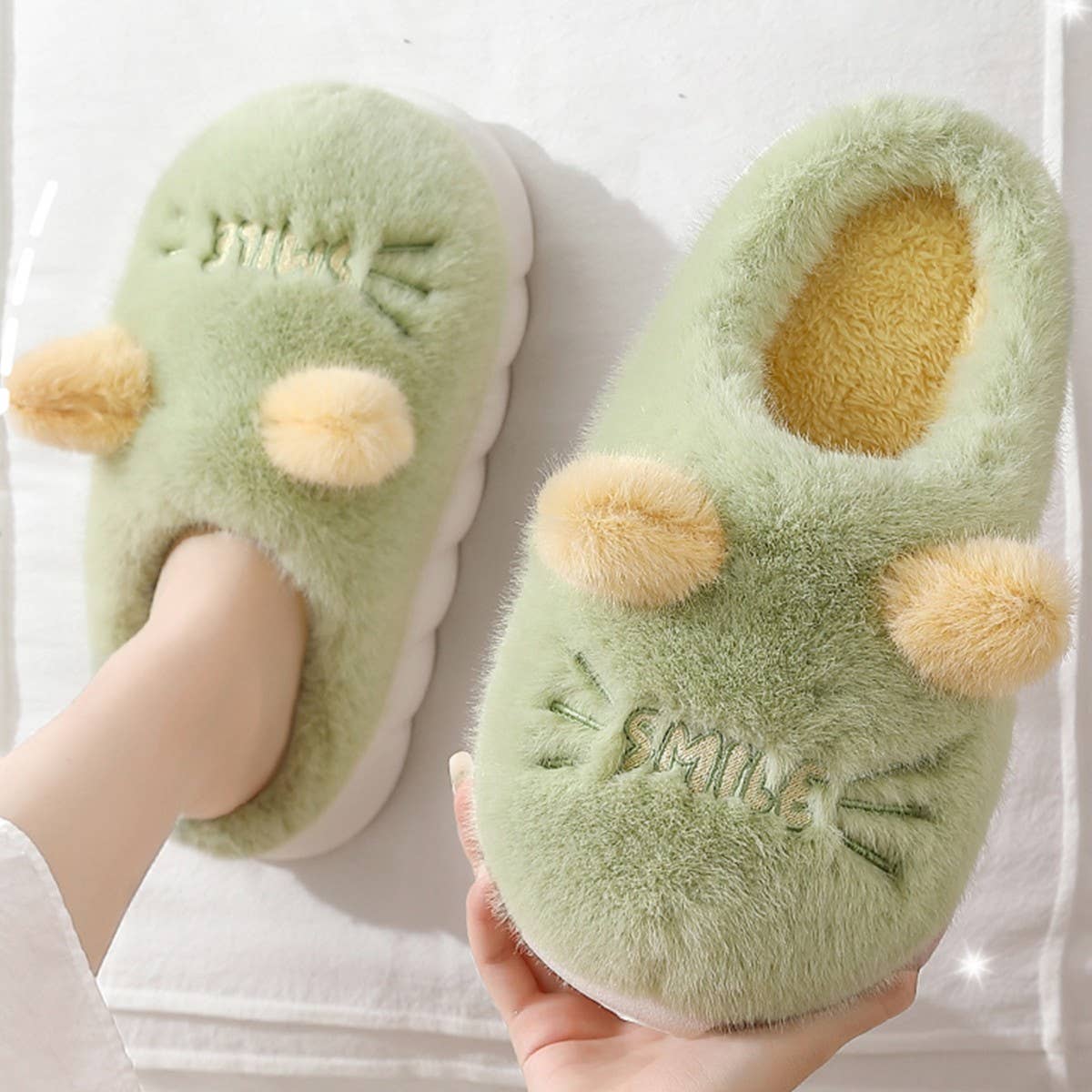 CUTE CAT ANIMAL WARM HOUSE SLIPPERS FUZZY SLIPPER