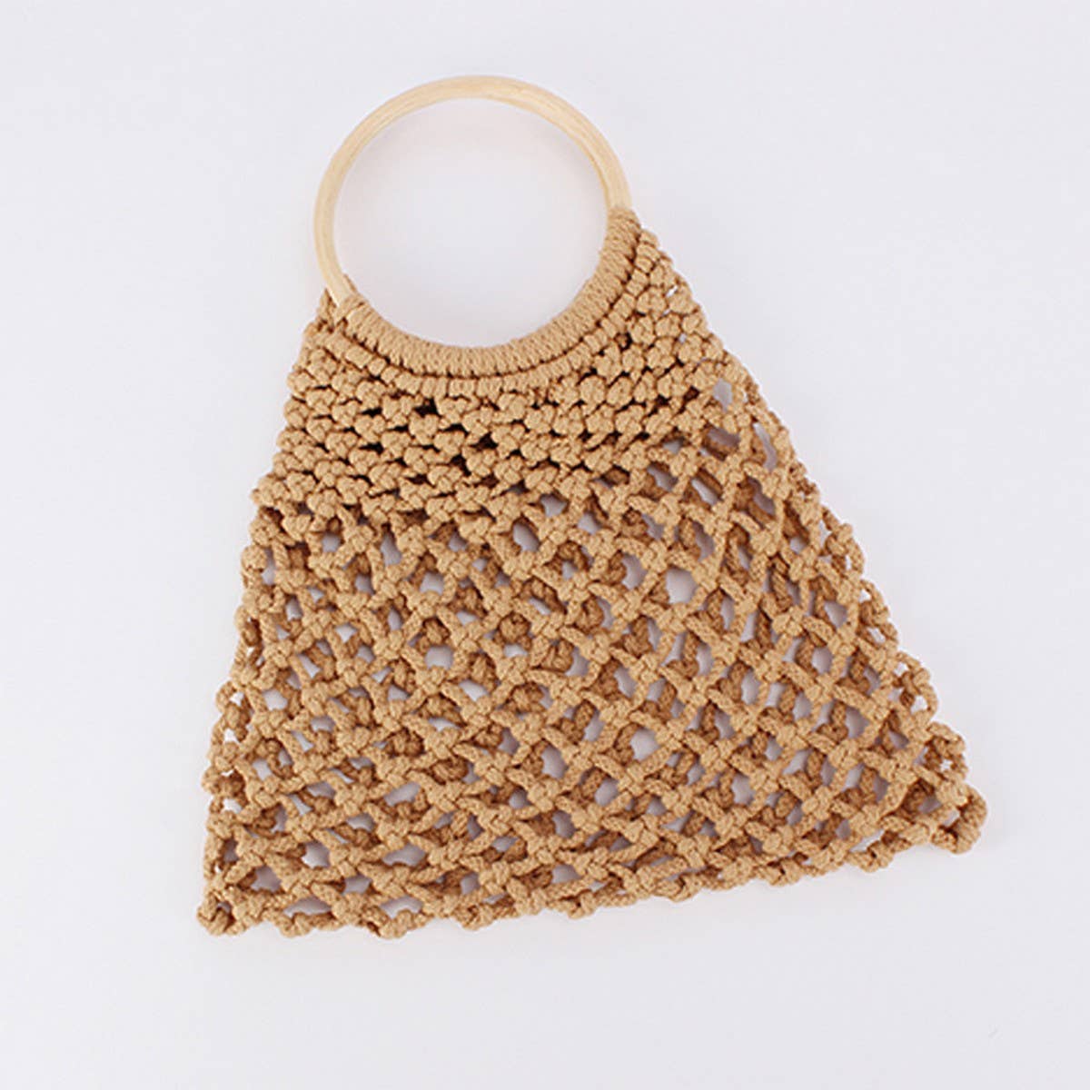 HOLLOW ONE-SHOULDER COTTON BEACH WOVEN BAG_CWAB4688