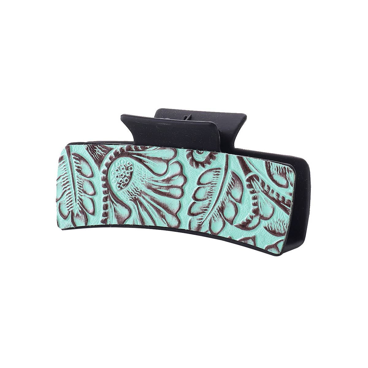 leather solid color printed textured hair claws