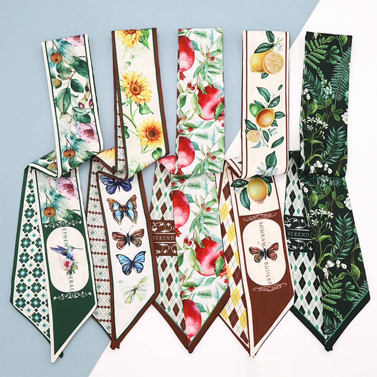 Fruit Print Twilly Scarf ? Hair Tie & Bag Ribbon