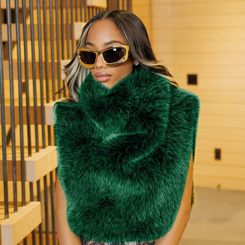 Fashion standing collar fur waistcoat