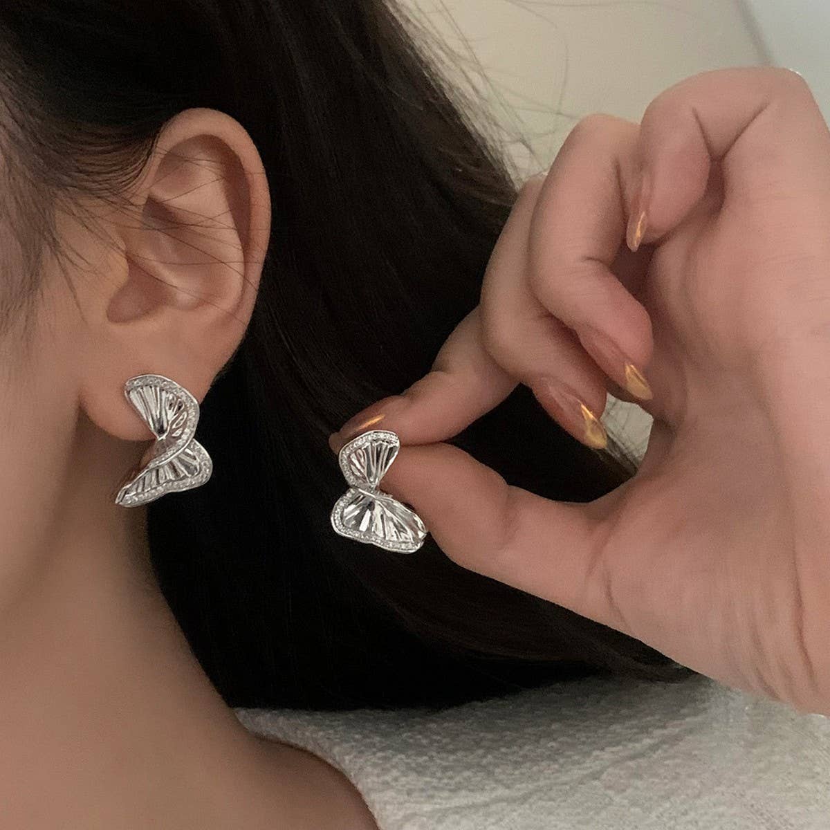 HIGH-END MICRO-INLAID ZIRCON BUTTERFLY EARRINGS