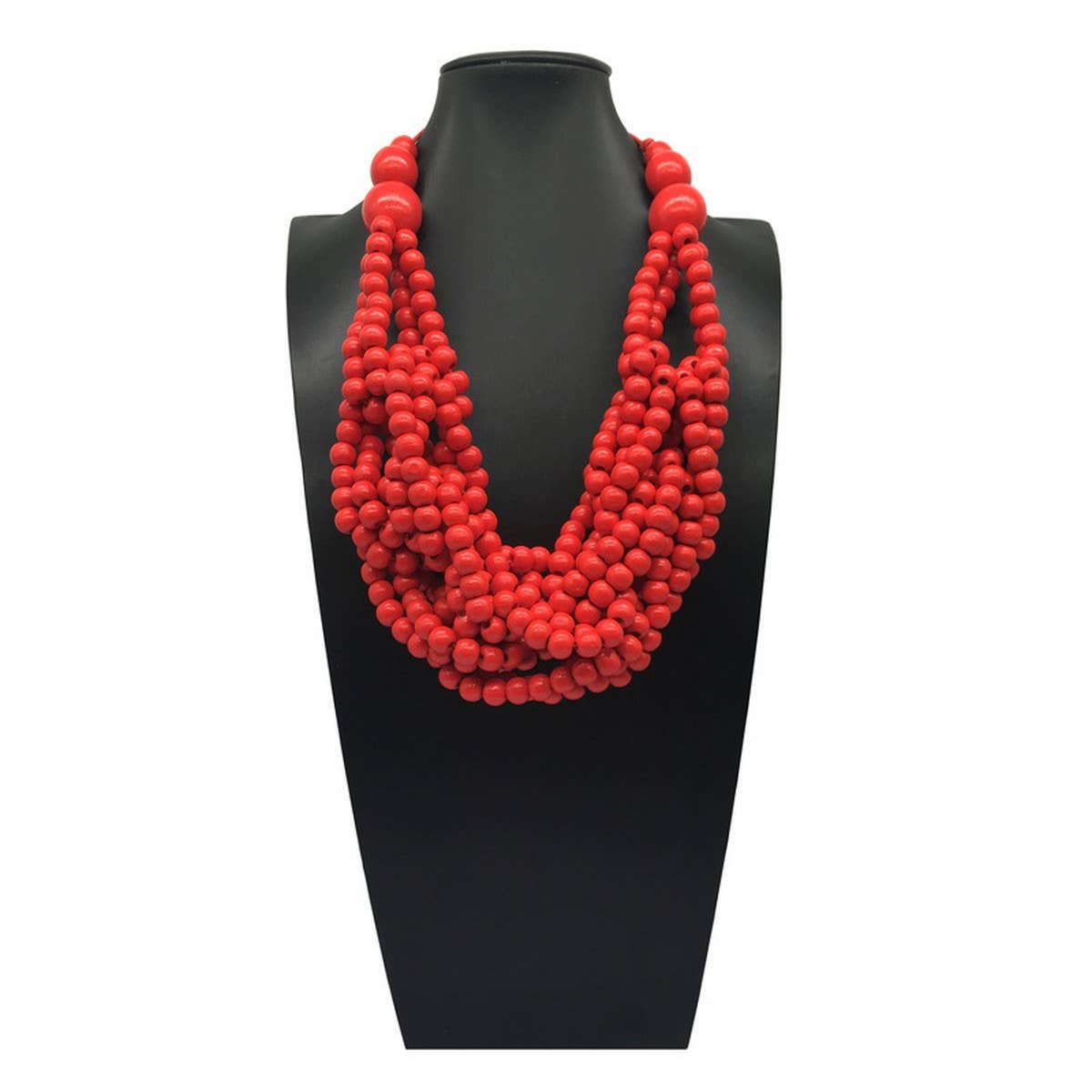 WOODEN BEAD KNOTTED BRAIDED NECKLACE_CWMM4931