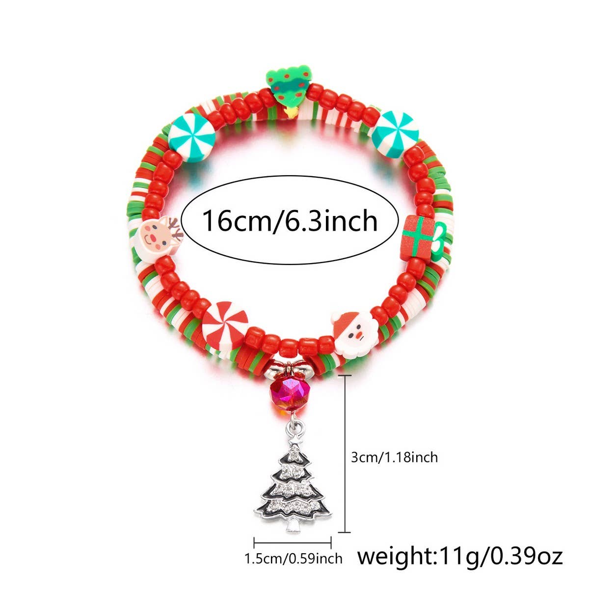 CWAJE2520_CHRISTMAS RICE BEAD SNOWFLAKE BRACELET