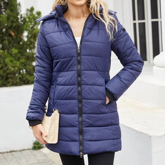 Waterproof cotton-padded jacket with removable cap