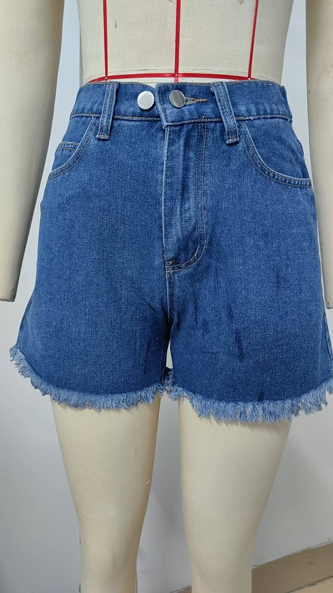 Washed Slim Fit Denim Shorts