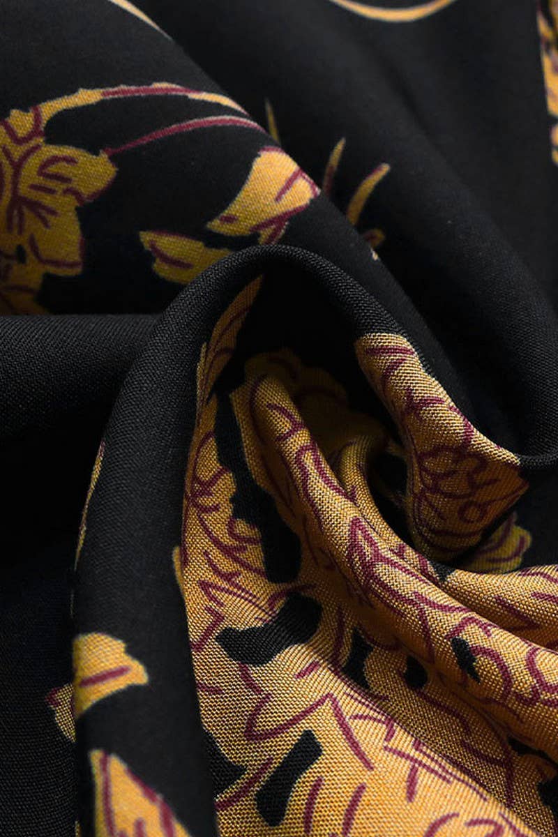 CWDSD5390_RETRO PRINT LOOSE LONG SLEEVE DRESS