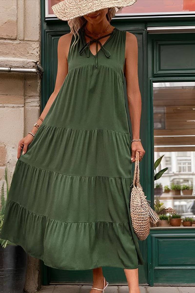 CWDMD2557_SLEEVELESS VEST LOOSE LONG DRESS