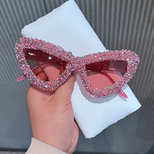LUXURY RHINESTONE TRENDY CAT-EYE SUNGLASSES
