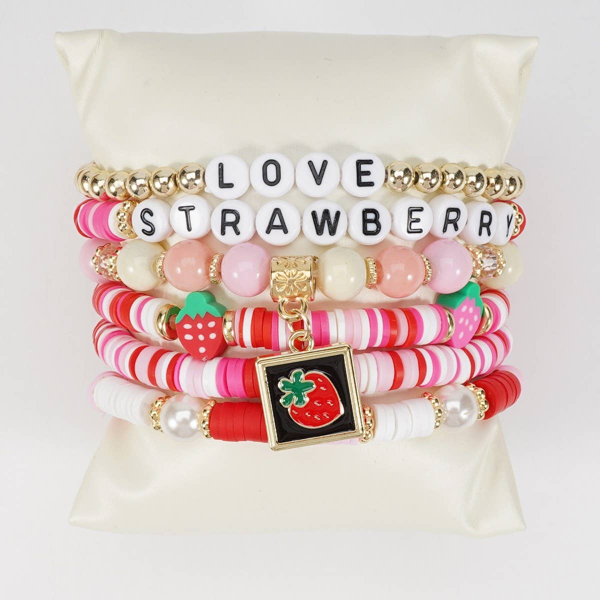 CWAJE05714_CUTE FRUIT STRAWBERRY PINEAPPLE CHARM BRACELET