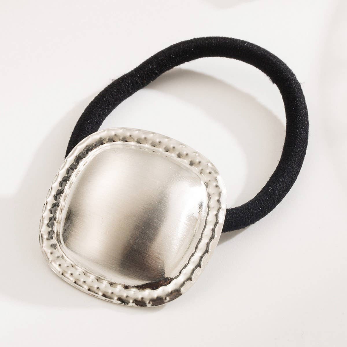 Minimalist Metallic Square Elastic Hair Tie