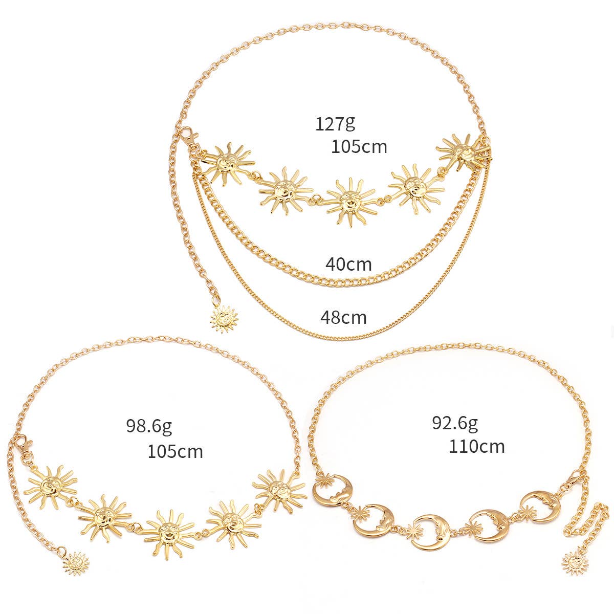 METAL SUNFLOWER WAIST CHAIN BODY CHAIN