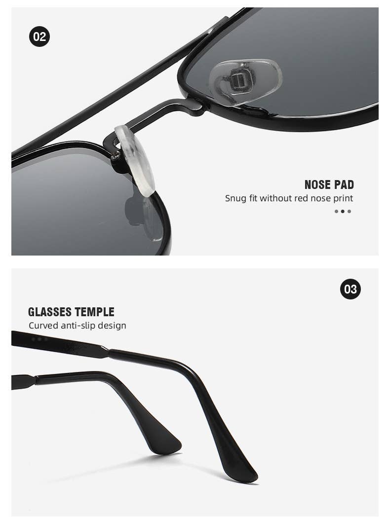 FLAT TOP FRAME SQUARE SUNGLASSES