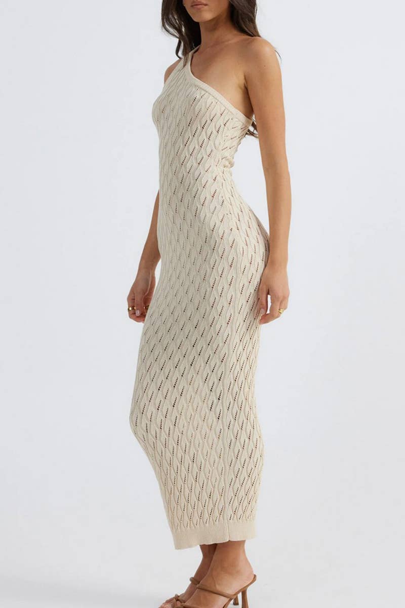 CWDMD5309_SUMMER SEXY HOT GIRL HOLLOW KNIT DRESS BLOUSE