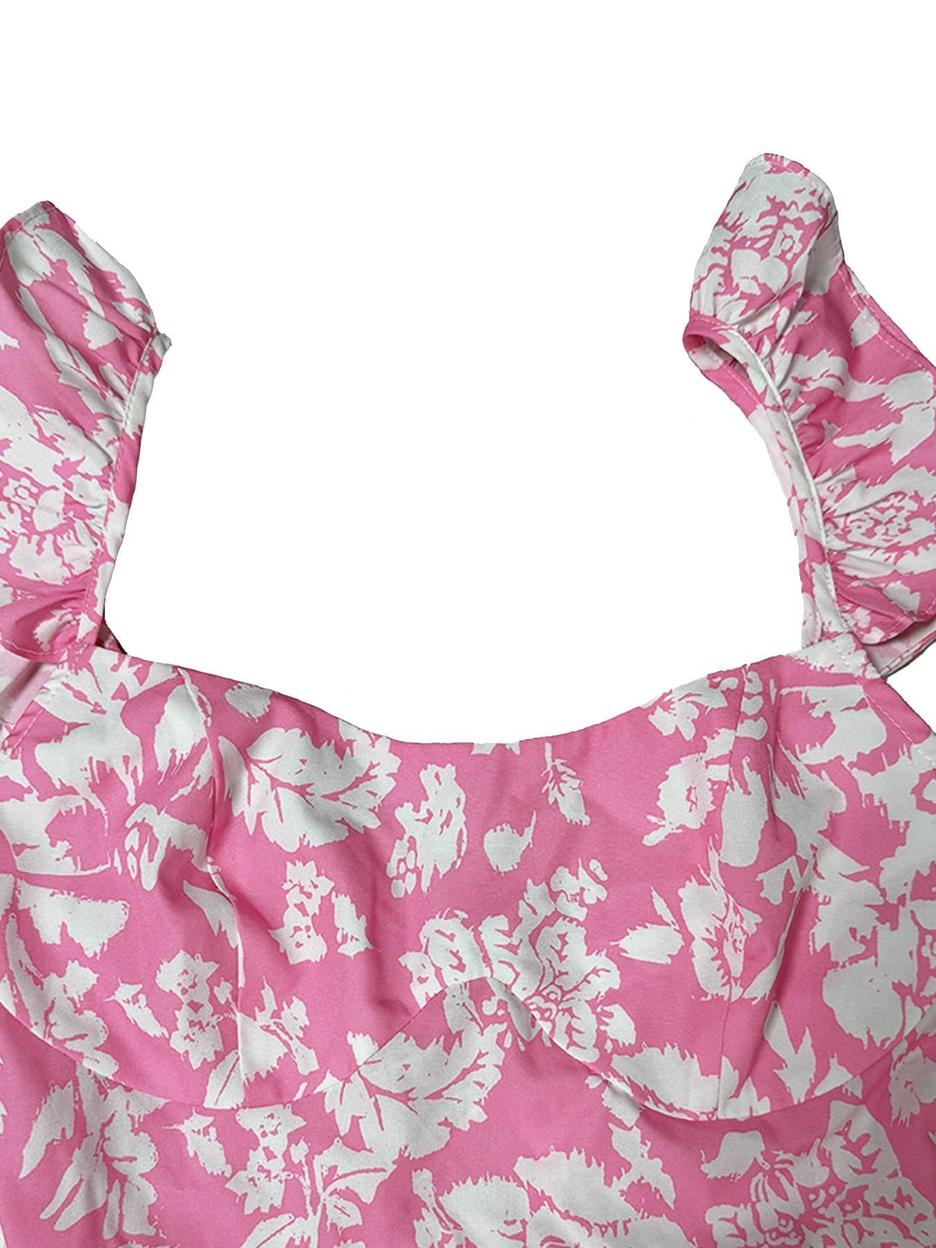 Sexy square collar print short slim halter dress