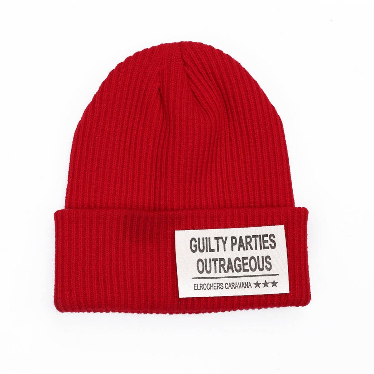 CWAH04358_GUILTY PATCH KNIT BEANIE WINTER WARM HAT