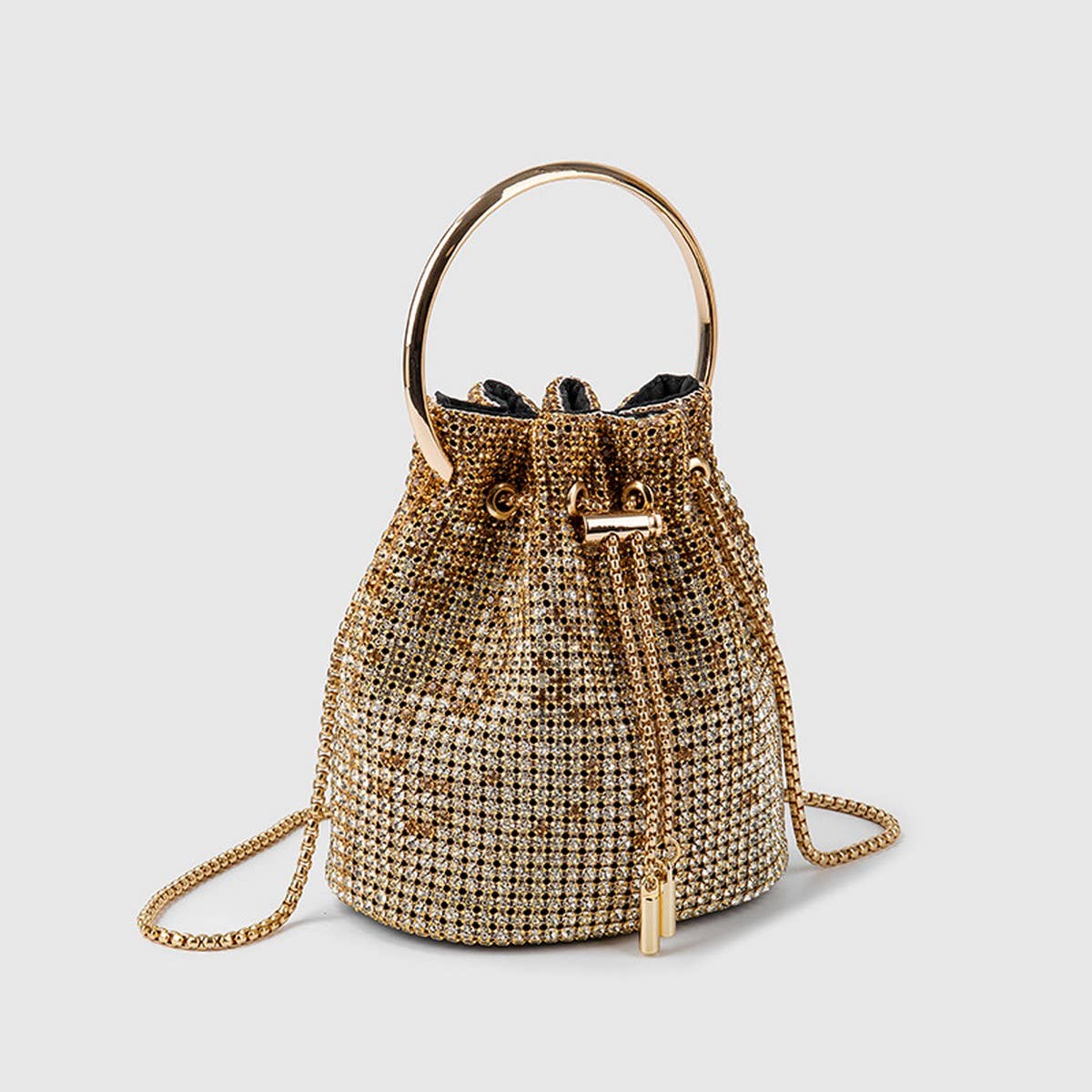 WOMEN'S RHINESTONE-STUDDED BUCKET EVENING BAG_CWAB3587