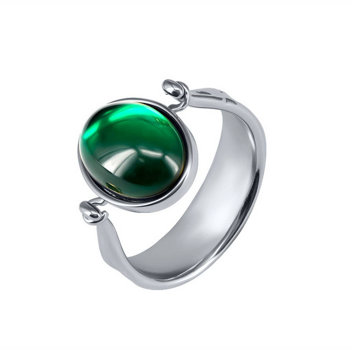 NEW FASHION RING WITH GREEN GEMSTONE