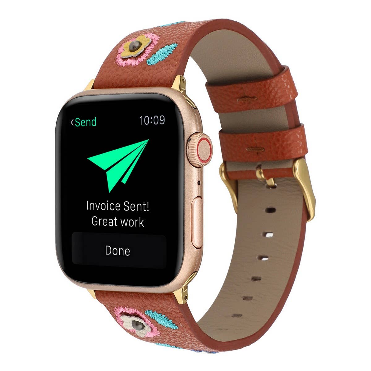 APPLE WATCH9-1 EMBROIDERED LEATHER STRAP_CWASC1540